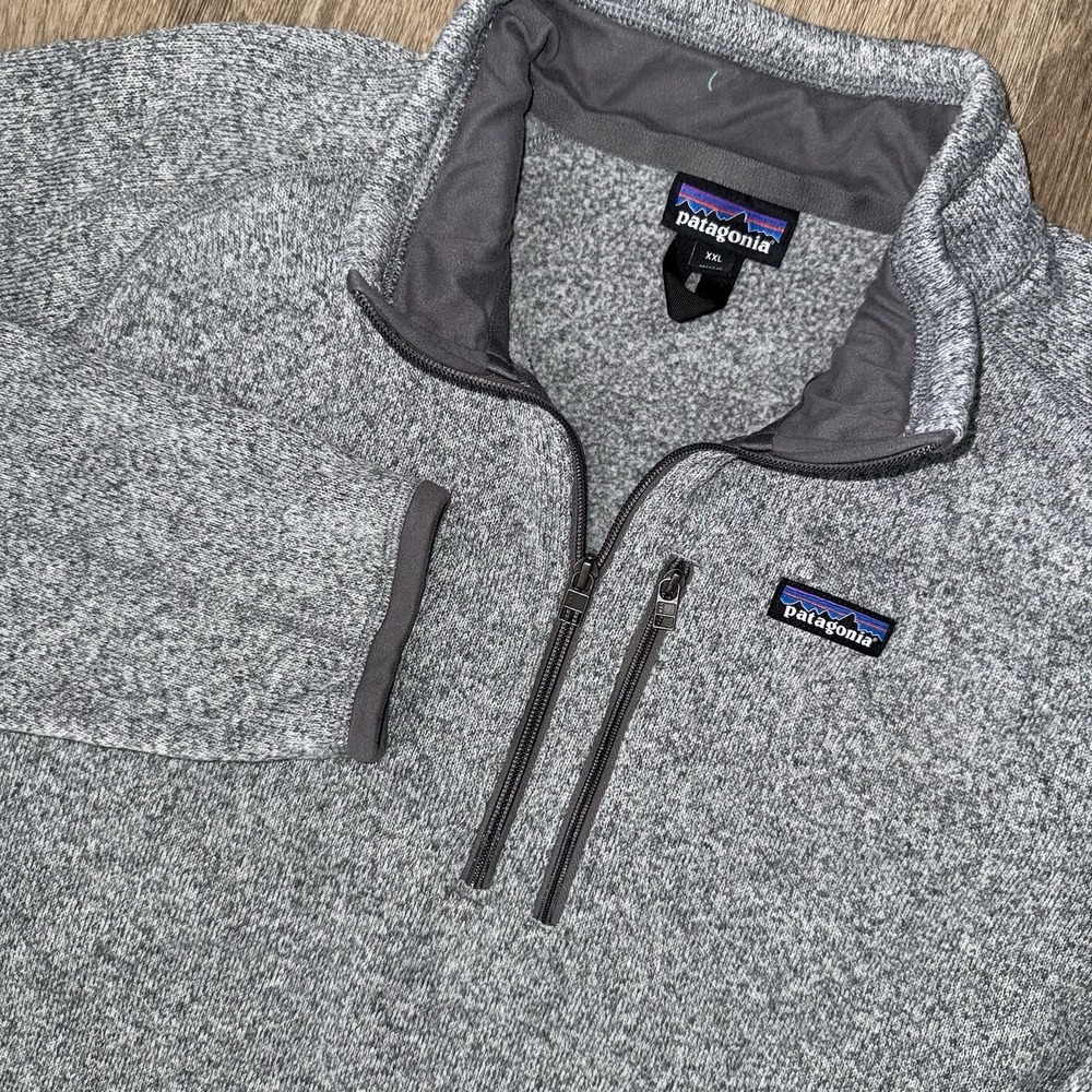 Patagonia Better Sweater 1/4 Zip Fleece Jacket Men's 2XL Grey Pockets